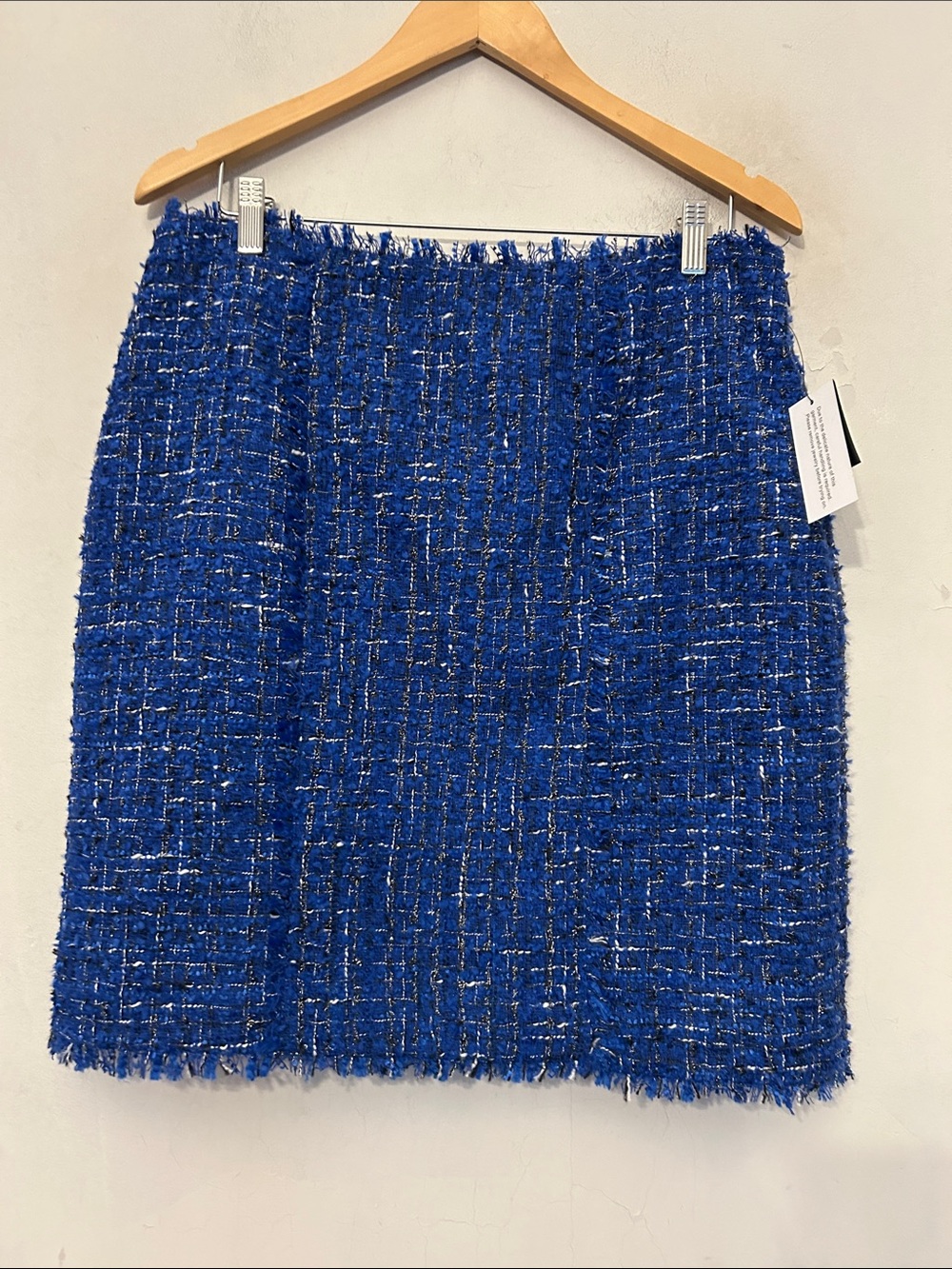 INC International Concepts Blue Bouclé Tweed Pencil Skirt Size 12 NWT